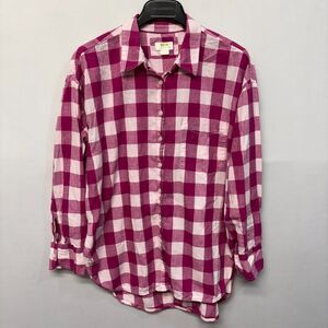 Maeve by Anthropologie Blouse Top Button Shirt Size Medium Plaid C049 -21